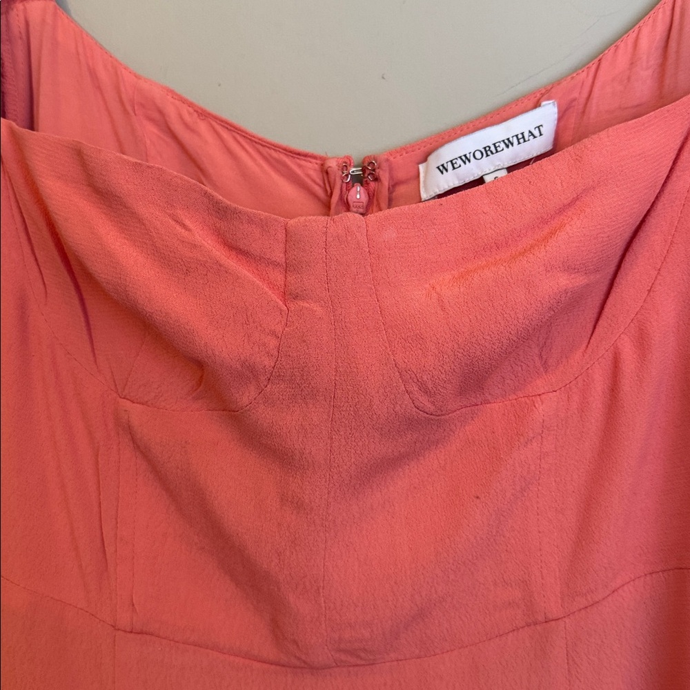 WEWOREWHAT Puff Sleeve Dress, Coral, size 6 - Picture 6 of 12